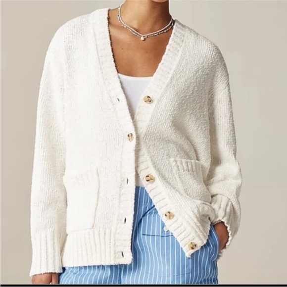 J. Crew Black Marina V- Neck Cardigan Sweater, Size XL, NWT - Picture 12 of 14